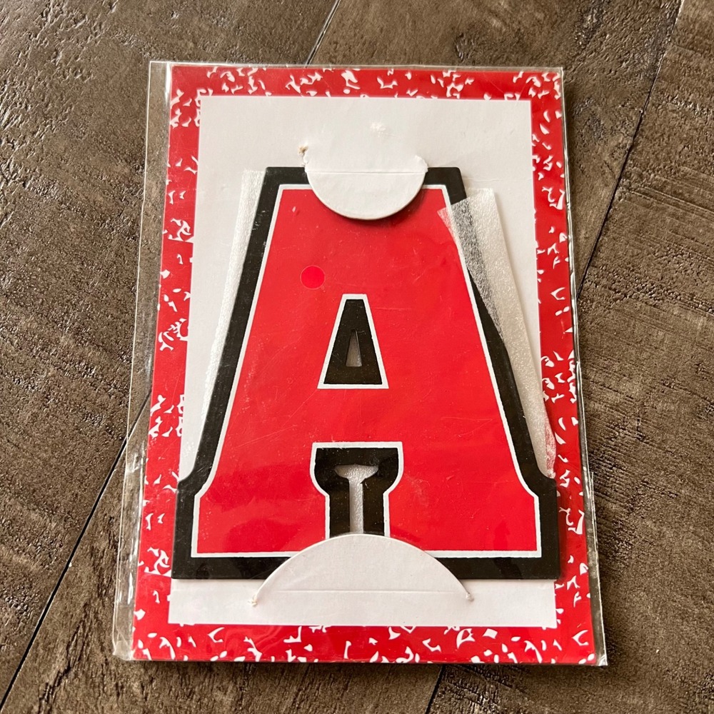 School Rocks Metal Letter Magnet Unisex OS Red Varsity Initial A School Spirit